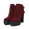 Botas plataforma Martin à prova d'água plus size transfronteiriças para mulheres, tamanhos 34-43, botas curtas de camurça femininas para outono e inverno, bico redondo, sola grossa, antiderrapante