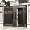 Nueva Puerta Estilo Chino Casa de Campo Auto-Construida Casa de Aleación de Aluminio Puerta de Patio Puerta Antirrobo Inteligente Eléctrica Antirrobo Personalización