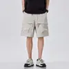 Shorts de trabalho de seda gelada para exterior para homens, shorts casuais esportivos da moda estilo americano de verão, secagem rápida, finos, de corte solto, calças de cinco pontos