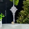 Decoraciones navideñas transfronterizas lentejuelas colgante acrílico colgante de copo de nieve transparente accesorios para la disposición de la escena del árbol de Navidad
