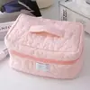 Bolsa de Maquiagem Flor Suave Portátil de Viagem Cor Macaron Bolsa de Armazenamento Grande Capacidade Bolsa Lavável à Mão
