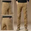 Pantalones casuales de alta gama para hombre italianos, nuevos para primavera y otoño 2026, corte slim, pierna recta, versátiles para el trabajo, pantalones color café