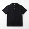 Polo de Línea Estructurada cityboy para Hombre, Algodón Pesado de Verano, Corte Holgado con Hombros Caídos, Botones Metálicos, Estilo Old Money