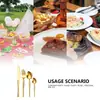 Conjunto de talheres de aço inoxidável de cintura fina para exportação Produto Amazon dourado Faca, garfo e colher para comida ocidental Caixa de presente Conjunto de 24 peças