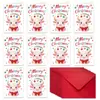 Set de sobres para tarjetas de felicitación de Navidad de compra directa transfronteriza animal de dibujos animados DIY plegable mensaje de bendición tarjeta de Navidad