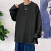 2021 roupas de outono spot novo breasted split garfo manga comprida t-shirt camisa engarrafada masculina solta tamanho grande jaqueta simples