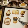 Chica de Salsa de Tomate y Paquete de Pegatinas de Papel - Serie Día del Té - Diario de Juego de Té Creativo Vintage Temático del Té - 6 Diseños