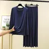 Conjunto de Pijama de Manga Larga y Pantalón Largo de Modal Nuevo para Primavera y Otoño para Mujer, Camiseta de Cuello Redondo, Conjunto de Ropa de Casa Talla Grande