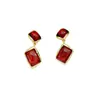 Nuevos Pendientes Vintage Estilo Chino con un Toque de Lujo, Pendientes de Cristal de Celebridad de Internet Franceses, Pendientes Retro Turquesa Estilo Hong Kong para Mujer