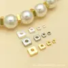 Relleno de Oro de 14K Cuadrado Separador Alta Retención de Color Chapado en Oro Real Pulsera Cuadrada Accesorios DIY Hecho a Mano Collares de Cuentas Separadores