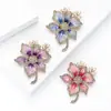 Broche de Flor de Gota de Aceite con Pedrería de Lujo Ligero a la Moda, Pin de Accesorio Artístico Lindo de Moda Único