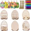 Kit com 30 Artesanato de Madeira para Páscoa Enfeites de Pendurar Ovos de Madeira DIY Decorações de Festa Decorações de Páscoa
