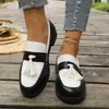 Mocasines de comercio exterior, nueva colección otoño 2026, de suela gruesa, estilo británico, con borlas, de bloques de color, modernos, versátiles, sin cordones, zapatos pequeños de piel
