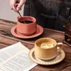 Conjunto de pires para xícara de café transfronteiriço Cerâmica nórdica retrô Xícara de chá com leite Cerâmica japonesa Xícara de café comercial Atacado