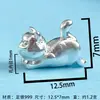 Contas Espaçadoras em Forma de Cabaça para Acessórios de Pulseira Prata Pura S999 Contas para Pulseira Trançada Artesanal DIY Contas Soltas Materiais para Joias de Prata