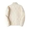 Chaqueta de Algodón Ligera Acolchada de Diamantes con Cuello Alto para Hombre Otoño Invierno Abrigo de Algodón Acolchado Corto Simple Ropa de Abrigo Cálida Versátil con Cremallera