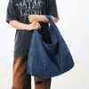 Bolsa Jeans Casual Estilo Japonês para Mulheres, Grande Capacidade 2025 Nova Bolsa Tote Estilo Harajuku, Bolsa de Ombro Casual Artística
