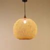Lámpara de araña del sudeste asiático, lámpara de bambú creativa, lámpara de bola redonda para escalera de casa de té, nueva iluminación para restaurante de casa de familia zen china
