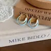 Aretes colgantes vintage de moda de primavera y verano azul agua con aceite goteado 2025 nueva explosión alto sentido arete nicho temperamento aretes