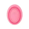 Tigela de Lavagem de Silicone Dobrável Esponja de Pó Tigela de Lavagem Pad Ferramenta Universal de Limpeza de Pincéis de Maquiagem Tigela de Lavagem Oval para Pincéis de Maquiagem