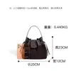 Bolsa Transversal Color Block de Nicho Outono/Inverno 2026, Bolsa de Mão Patchwork em Couro Genuíno, Versátil com Pingente de Pônei, Bolsa Saco de Ombro Único
