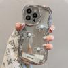 Adecuado para Funda de Teléfono Apple 15 iPhone 17Pm Soporte de Lazo de Perla 16 Plateado Electrochapado 14 Silicona 13 Tridimensional