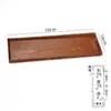 Bandeja de Madera Nueva para Sala de Estar, Bandeja de Té con Bordes Biselados, Plato Rectangular Largo de Madera para Hotel