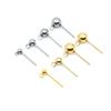 Arete de acero inoxidable transfronterizo con cuenta dorada 3-6 mm arete de frijol soldadura perla anillo de cuentas alfiler accesorios de joyería DIY