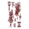 Pegatinas de tatuaje temporales florales a mano impermeables de encaje Hina rojo marrón transfronterizas India Medio Oriente venta caliente tatuaje de henna
