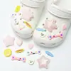 Nuevos Zuecos Accesorios DIY Tendencia Lujo Peluche Lazo Conejo Desmontable Flor de Zapato Personalizada Hebilla Decorativa