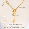 Tienda de Oro Puzuo Mismo Estilo Antiguo Oro Brillante 24K Hebilla Ot Reloj Collar Redondo con Borla Cadena Versátil de Clavícula de Alta Gama