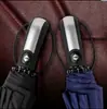 Paraguas Plegable de Tres Pliegues Totalmente Automático de Diez Varillas para Hombres y Mujeres, Paraguas de Negocios para Sol y Lluvia, Parasol Grande de Vinilo para Dos Personas