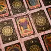 Cartas de Tarô Waite Mini Douradas Clássicas, 78 Cartas, Portátil e à Prova d'Água