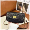 Bolso de Mujer 2025 Nuevo Estilo Verano Moda Tendencia Versátil Acolchado Cadena Hombro Cruzado Candado Pequeño Cuadrado