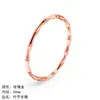 Pulsera de Acero de Titanio y Bambú Más Vendida Transfronteriza para Mujer, Estilo de Nicho de Gama Alta, Pulsera Anillo Sencillo Versátil de Acero Inoxidable Chapado en Oro de 18 Quilates