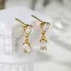 Brincos Pequenos de Aço Inoxidável Estilo Luxo Gota d'Água Oval Zircônia para Mulheres Brincos Pendentes Luxo Leve Acessórios Femininos de Nicho Versáteis Venda por Atacado Personalização