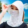 [Ventas mensuales 3000] sombrero de sol de verano de moda en internet con ala grande anti-ultravioleta transfronterizo máscara de flor pequeña de seda de hielo