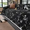 Toalla para Sofá Estilo Retro Negro Sentido Avanzado Tela Cubre Sofá de Seda Dorada Cubre Sofá Universal Todo Incluido Cojín de Sofá