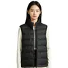 Chaleco ligero de plumón casual y cálido para ir al trabajo, chaqueta simple de invierno versátil a prueba de viento con cuello alto, top unisex
