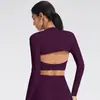 Roupa de Yoga Transfronteiriça Europeia e Americana, Cardigã Fino de Manga Longa Feminino para Verão, Jaqueta de Yoga, Top Esportivo com Sensação de Pele Nu e Acabamento de Alta Qualidade