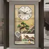 Reloj de pino moderno de lujo ligero de bienvenida, reloj de pared, calendario para sala de estar, reloj electrónico, decoración para comedor, reloj de pared
