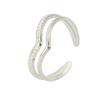 Anillo de doble capa en forma de V de acero de titanio al por mayor de fábrica Anillo abierto de acero inoxidable para mujer comercio exterior transfronterizo superventas