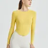 Roupas de Yoga Femininas Secagem Rápida Roupas Fitness Top Esportivo Camiseta Treinamento Manga Longa Roupa Corrida Blusa Primavera e Outono Roupa Externa
