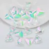 En Stock Colgante Triangular de Agujero Único de 14 mm Cuentas de Vidrio de Cristal Color Galvanizado Accesorios para Joyería Hecha a Mano DIY Colgante para Coche