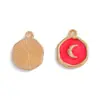 Colgante de Esmalte de Luna Irregular Colorido Accesorios de Joyería de Aleación DIY Colgante para Collar Llavero Cruzado Venta Caliente Transfronteriza