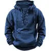 Moletom Novo Estilo Americano Outono e Inverno para Homens, Cor Sólida Europeu e Americano Retrô Solto com Capuz Forrado com Fleece Jaqueta com Zíper