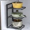 Estante de Almacenamiento de Cocina Estante para Ollas Organizador de Utensilios Estante de Almacenamiento debajo del Fregadero Partición Interna para Gabinete Doméstico Multicapa