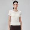 Camiseta de Yoga Osyo de una pieza tejida sin costuras para mujer, verano, corte ajustado, cuello redondo, top de yoga transpirable, manga corta deportiva
