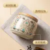 Bote de cerámica de alta gama Fengling para té con tapa de bambú, sellado y a prueba de humedad, bote decorativo para el hogar estilo chino para almacenar té del juego de té kung fu