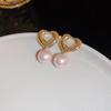 Corea del Sur Sentido del Diseño Personalidad Exagerada Metal Pendientes de Perlas Grandes para Mujer Moda Elegante Francesa Pendientes Pendientes Pendientes Accesorios para las Orejas